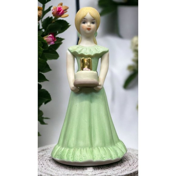 Growing Up Birthday Girls Age 11 Porcelain Blonde Figurine 1981 Enesco - Picture 1 of 8